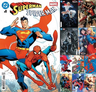 DC/MARVEL SUPERMAN/SPIDER-MAN #1 VARIANT LOT OF 11 COVERS COMIC PRESALE 3/25