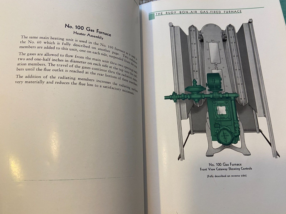 1936-39 RUBY FURNACE GAS-FIRED BON-AIR HEATING AIR CONDITIONION MANUAL  BOOKLET | eBay