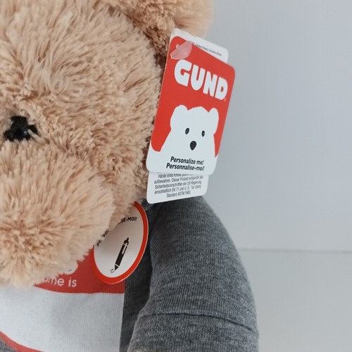 12 pollici Ciao mio nome è orso marrone con cappuccio ed etichette di Gund 4059085 - Foto 6 di 6