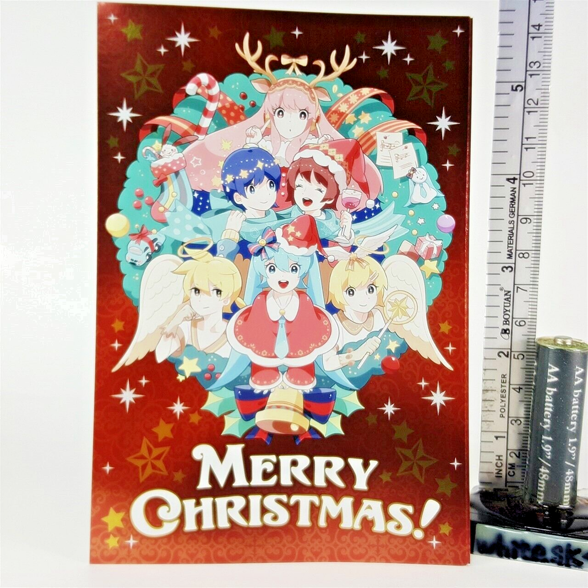 Vocaloid Miku Hatsune Kaito Meiko Rin Len Luka Christmas postcards