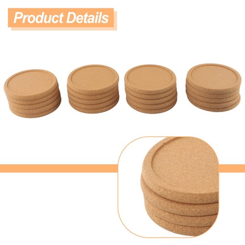 Natural Cork Round Drink Coasters Essential Table Accessories for Any Setting - Picture 10 of 48