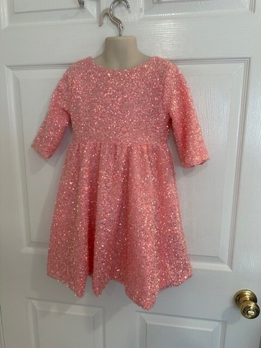 Mila & Rose Girls Pink Sequin Long Sleeve Dress Size 5-6