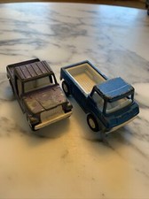 TOOTSIE TOY 1969 Blue Pick Up Truck Wheelie Wagon AND 1969 Purple Tootsie Jeep