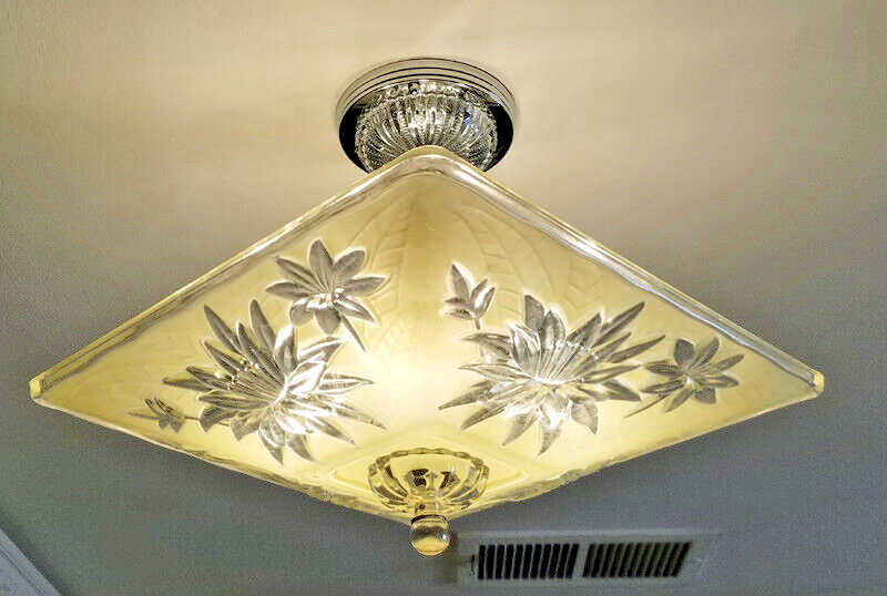 370b Vintage Ceiling Light Fixture Lamp Glass Shade 40 s 50 s EBay 370b-vintage-ceiling-light-fixture-lamp-glass-shade-40-s-50-s-ebay