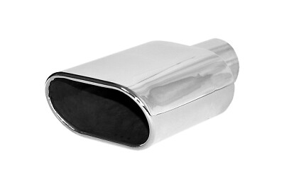Brand New Polished Stainless Rolled Oval Slant Exhaust Tip 2 1/4'' IN 5 1/2 X3 O