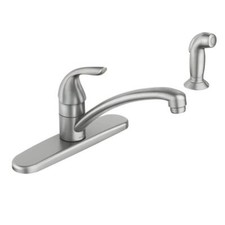 MOEN Adler 87202SRS Single-Handle Low Arc Standard Kitchen Faucet with Side