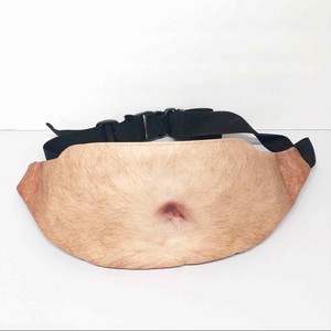 hairy stomach fanny pack