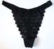 NEW Victoria's Secret VTG 90s Sheer Lace High Hip Cut Thong Panties LARGE
