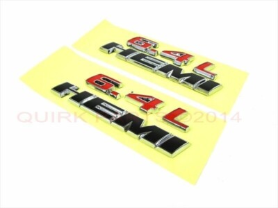 DODGE CHALLENGER CHARGER CHRYSLER JEEP 6.4 6.4L HEMI EMBLEMS SET OF 2 68146064AB