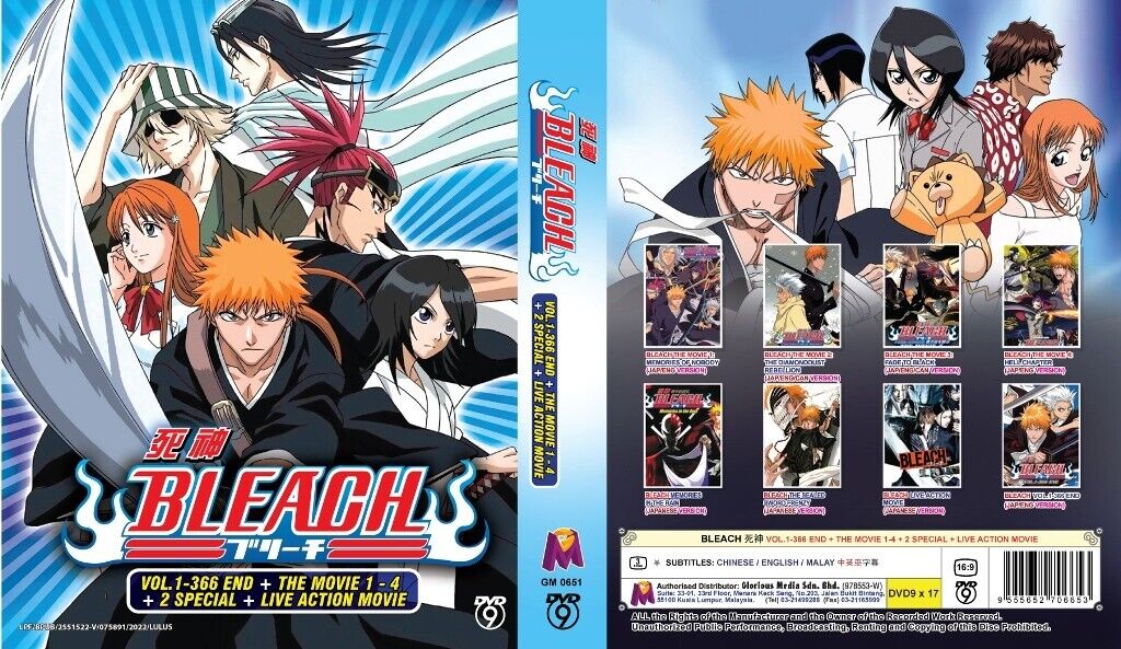 Bleach Anime Complete Series 366 Episodes Dual Audio Eng/Jpn-English  Subtitles