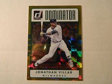 2017 Donruss Dominator Gold Parallel card of Jonathon Villar - Brewers # 01/99  