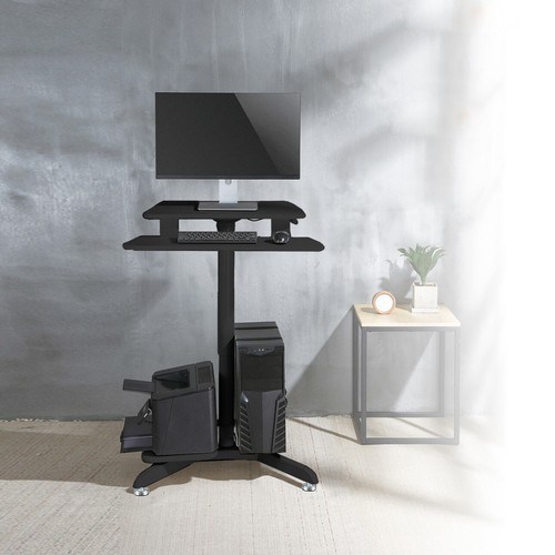 Mesa de Ordenador Escritorio de Computadora Trabajo Pie Sentado Altura Ajustable - Imagen 5 de 12