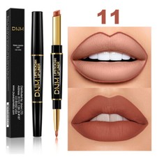 Waterproof Double Head Lipstick Lip Liner Pencil Pen Matte Long Lasting Makeup