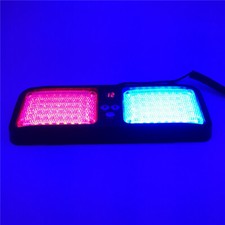 White Red Emergency Beacon Warning Visor 86LED Flashing Pattern Strobe Light 12V