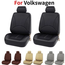 For Volkswagen 2pcs Car Front Seat Covers PU Leather Cushion Protectors Full Set