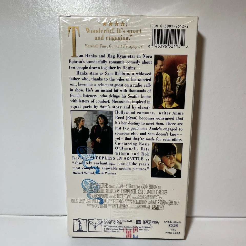 Sleepless In Seattle VHS Tape 1993 Original 1st Run Factory Sealed & Watermarked - Image 2 of 4