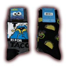 Cookie Monster Socks - 2 PAIRS     Fast Shipping Sesame Street