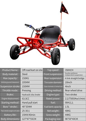 A Fantastic Go-Cart　AFGCコンピ GKA200cc Adult Gas Go-Kart Deluxe DF GKA With Auto Tranny