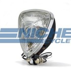 Triangle Aris Style Headlight Spotlight Black Bottom Mount Chopper Triangular
