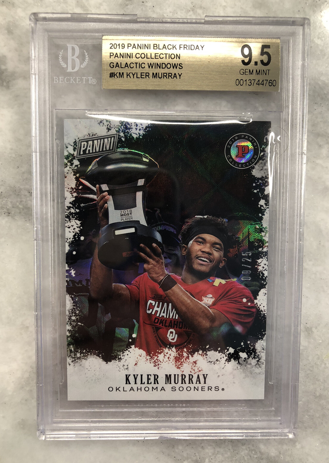 Kyler Murray Panini Black Friday Panini Collection #KM Galactic Windows