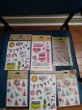 BIRTHDAY, Cake Balloons Words, Crafter's Square 3D Scrapbook Stickers Lot Of 6