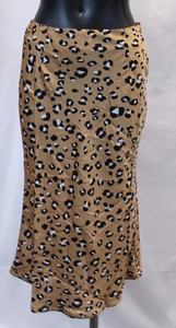 leopard print bias cut midi skirt