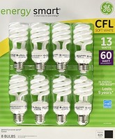 Ge 13-watt Energy Smart Fluorescent Light Bulbs 8 Pack 60 Watt Replacement Ge 13-watt Energy Smart Fluorescent Light Bulbs 8 Pack 60 Watt Replacement
