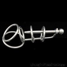 Stainless Steel Male Metal Chastity Device Urethra Dilator Plug Cage Belt New
