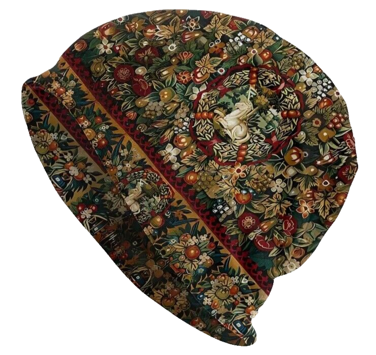 Unicorn Beanie Cap Skullies Floral Tapestry Reversible Soft Stretch