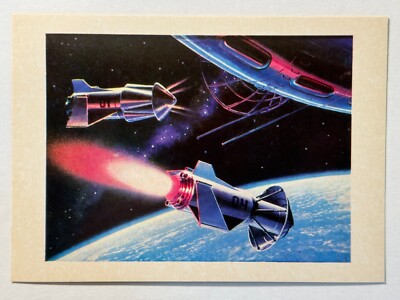 1978 Soviet Space Art Postcard Space Shuttle Earth Fantastic Card