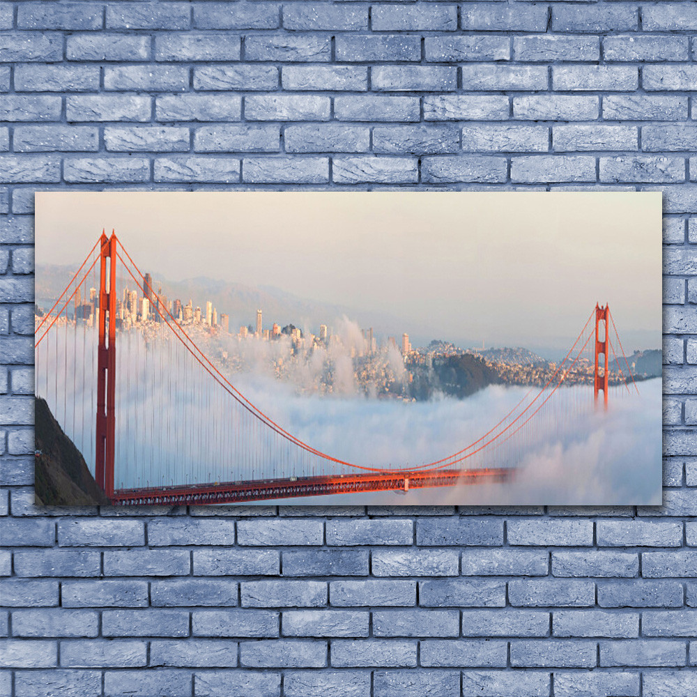 Tableau impression image sur Plexiglas® 140x70 architecture ponts noir et blanc