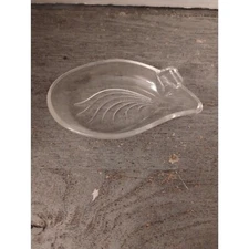 Clear Glass 4 1/2" x 3" Leaf/Tear Drop Shaped Ashtray