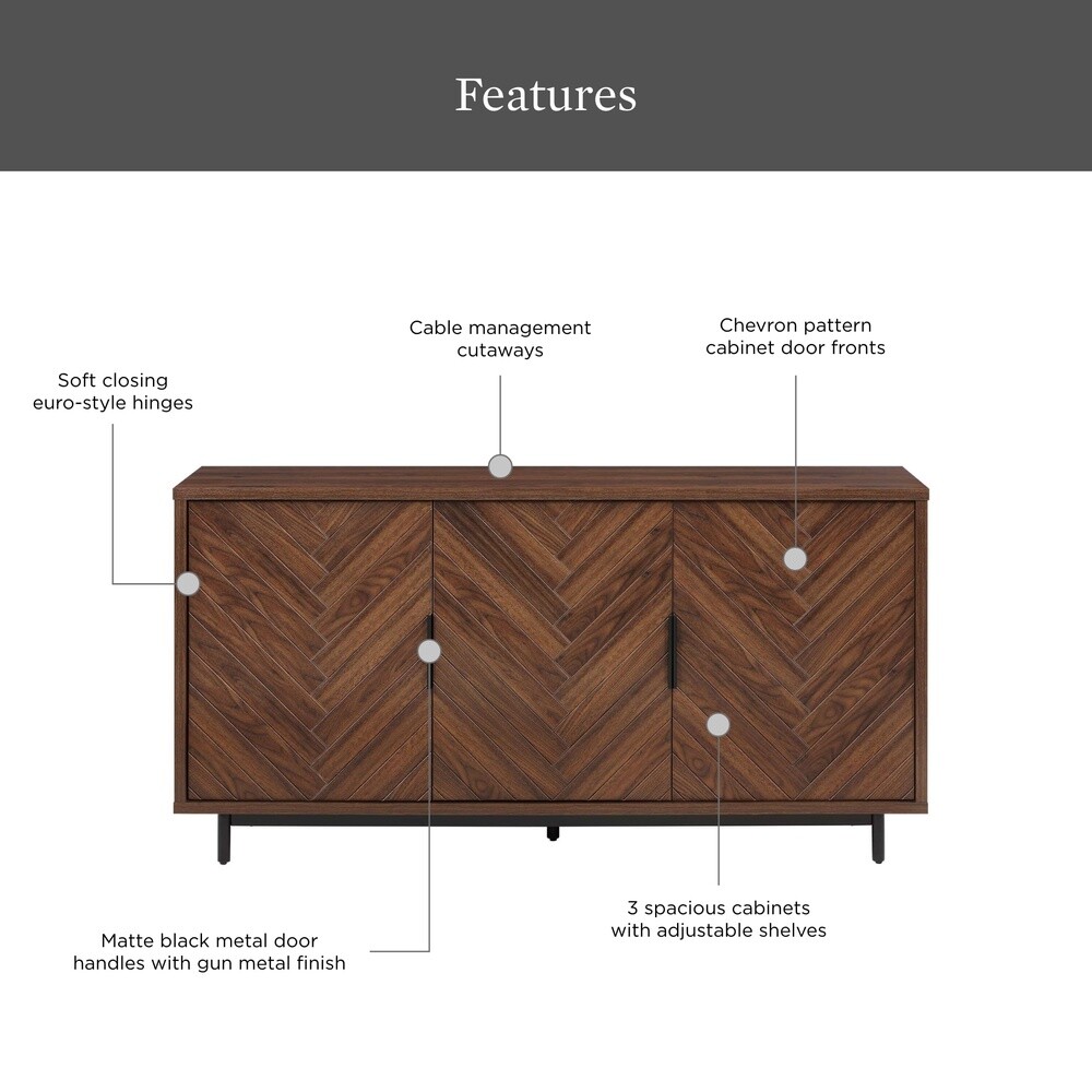 Wyatt Geo TV Stand TVs up to 70 Inch W/ Adjustable Shelves & Cable Management US