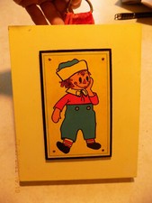 Vtg RAGGEDY ANN Classic ANDY Boy Wooden WALL Art PLAQUE Nursery Picture SO CUTE