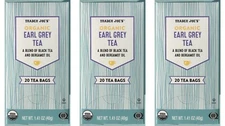 3 Packs Trader Joe's Organic Earl Grey Black Tea 20 Tea Bags 1.41 oz Each Pack