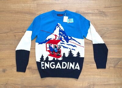 MC2 SAINT BARTH DAMEN ENGADINA POSTKARTE WOLLMISCHUNG PULLOVER GRÖSSE MED UVP 208,00 £