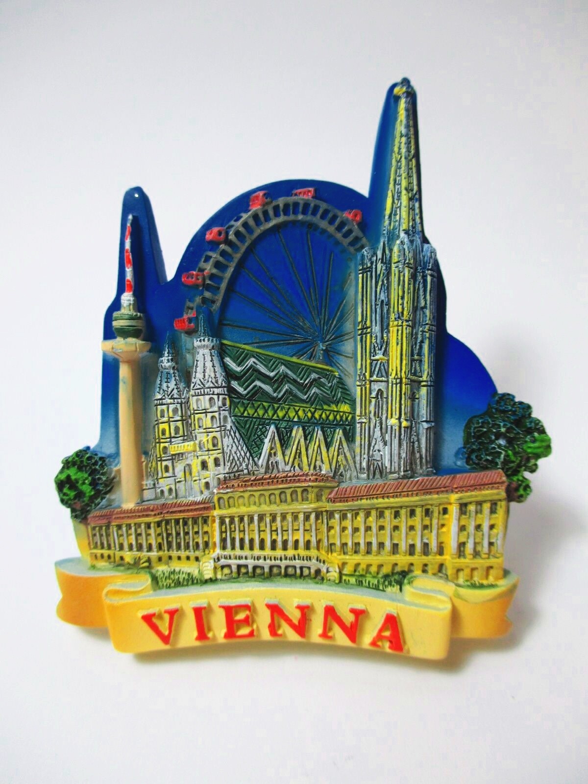 Vienna St. Stephen's Cathedral Prater Schönbrunn poly magnet souvenir Austria...