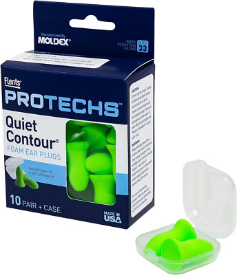 Premium Foam Ear Plugs with Case, 10 Pairs, NRR 33, Made in the USA