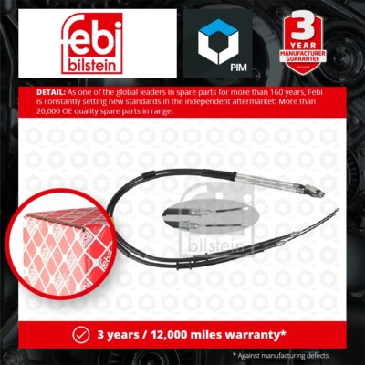 Handbrake Cable fits VAUXHALL CORSA D, E 1.4 Rear Left or Right 2006 on Febi New