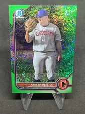 2022 Bowman Chrome Draft Parker Messick Green Sparkle Refractor #/99 Guardians