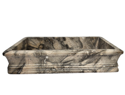 Frontgate Vintage Marble Stone Guest Bathroom Towel Tray Heavy Rectangle Vanity