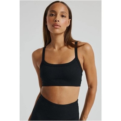 Year of Ours Ribbed 2.0 Bralette Women Small Black Pullover Active Athleisure