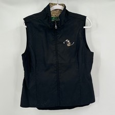 Disney Golf Collection Womens Black Full Zip Vest Minnie Mouse Leopard Lining M