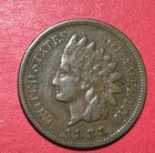 1888 US Indian Head Cent! STRONG "LIBERTY" Shows! Very Fine! Old US Coin!