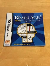 USED instruction booklet for the video game BRAIN AGE 2 Nintendo DS.