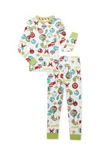 Dr. Seuss The Grinch family Kids Long Sleeve Green and White Pajama Set 2T