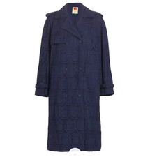 NEW, Farm Rio Eyelet Cotton Double-Breasted Trench Coat Size M #C4491