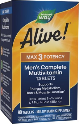 Nature s Way Alive! Men s Max3 Potency Multivitamins, Supports Energy... 