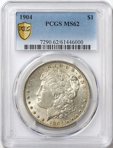 1904 $1 Morgan Silver Dollar PCGS MS62 - Better Date - Lightly Toned
