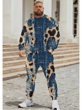 Men's Outfit 2 Piece Set Shirt  Pants Suit PLUS SIZE BIG 3XL